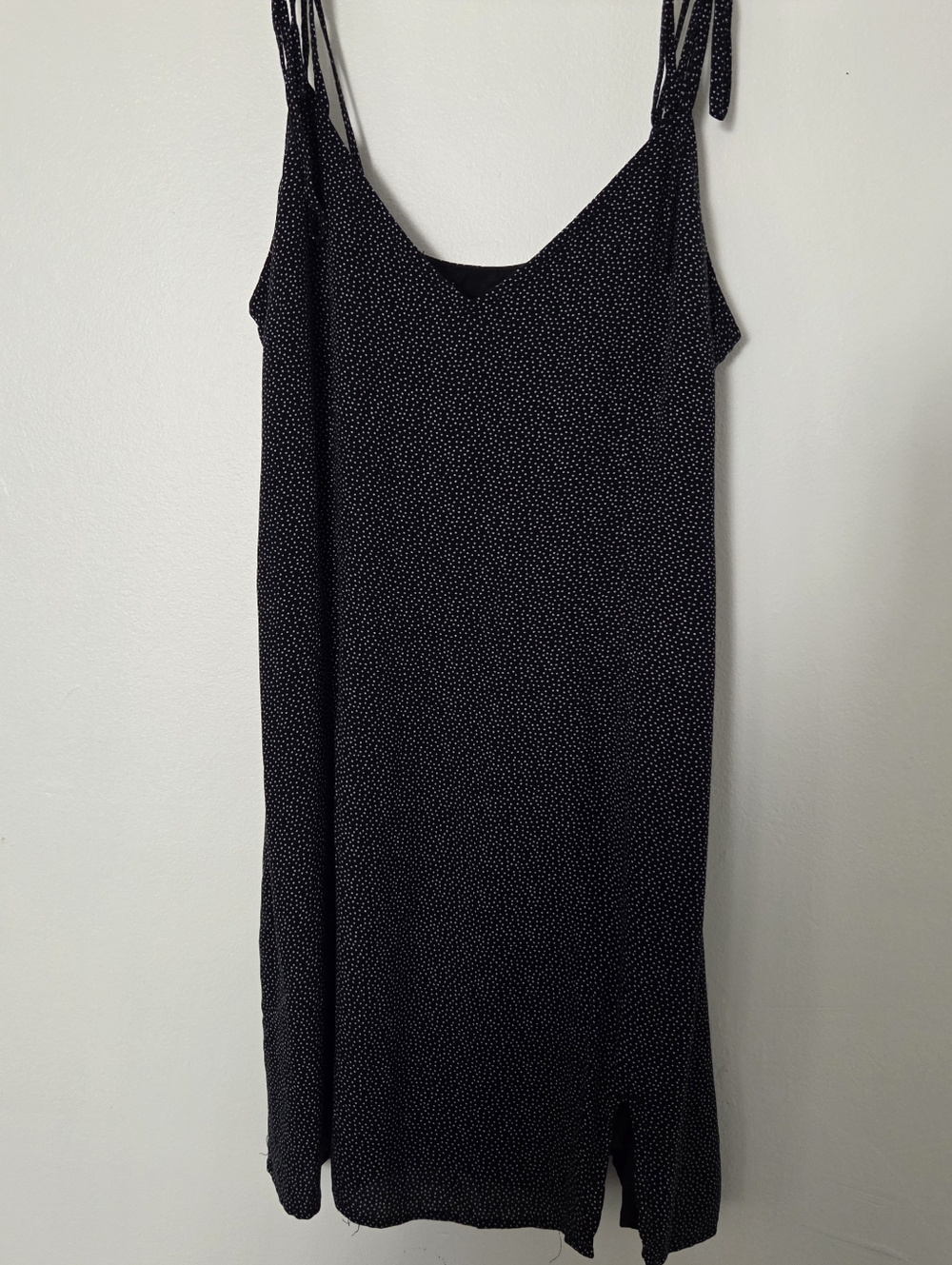 Abercrombie & Fitch Black Ditsy Polka Dot Tie-Strap Slip Dress SIZE SP